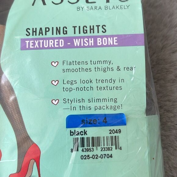 NWT Assets shaping tights texture wishbone size 4 Black - Picture 2 of 5